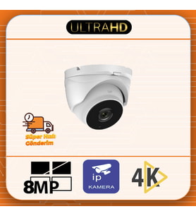ULTRA HD 8 MP İç Mekan - 4K - İP POE Kamerası - Sesli Güvenlik Kamerası