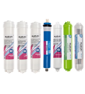 12 İnç Kapalı Kasa Su Arıtma Cihazı Tam Set (7 Filtre) Alkali Ve Detoks Filtre İlaveli (Beyaz - Antrasit)
