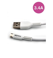 Micro & USB 3.4 A Şarj ve Data Kablosu 1 Metre Beyaz Samsung Huawei Modellerle Uyumlu