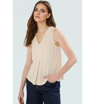 Kadın Modal Örme Bluz Rahat Kalıp V Yaka Yazlık Modern Stil Şık Görünüm Yüksek Kalite (Taş)