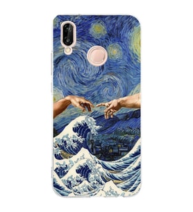 Huawei P20 Lite Uyumlu Baskılı Yumuşak Silikon Şeffaf Telefon Kılıfı