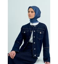Armine Saf İpek Sura Eşarp-2026 İlkbahar-Yaz- 950200D (İndigo Mavi)