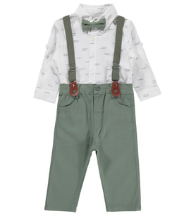 Civil Baby Papyonlu Askılı 6-18 Ay Takım - Kahverengi (Haki)