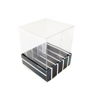 Asetat Kutu Altı Karton Çizgili Model 5x5x5 CM (25 Adet)  Siyah