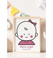 İlk Saçım Bebek Anı Kartı Bebeğimin İlk Saçı Kart Bebeğimin Saç Hatırası(ÇERÇEVESİZ) (Pembe)