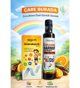 ÇareBurada Çocuklara Özel Günlük Destek Seti  Multivitamin + C Vitaminli Harnup Pekmezi