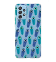 PrintiFy Samsung Galaxy A72 ile Uyumlu 1mm Slim Fit Nazar Boncuğu 4 Baskılı Şeffaf  Kılıf
