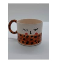 Handmade Seramik Mug Leopar Desenli El Yapımı Kupa Bardak