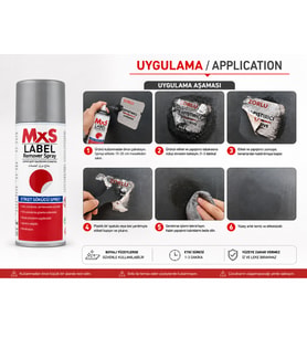 MxS Etiket Sökücü Sprey 200 ml - Yapışkan ve Kalıntı Giderici