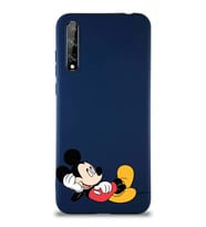 Huawei Y8P Soft Premier Kapak Mickey Mouse-F Tasarımlı Silikon Kılıf - Lacivert (Şeffaf)