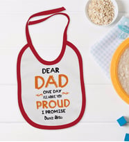 BK Kids Kişiye Özel Dear Dad Tasarımlı Kırmızı Bebek Mama Önlüğü-1