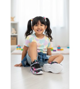 Elit LS-B-02-26Y Bebe Kız Çocuk Yürüyüş Ayakkabısı Siyah - Lila