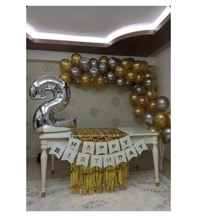 2 Yaş Gold Gümüş Dogum Günü Seti