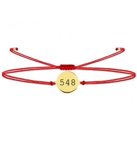 alberaccessories 925 Ayar Gümüş Tasarım Mini Gold Kaplama Kırmızı Ip (548 Aşk) Bileklik Şanslı Sayılar
