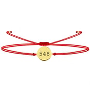 alberaccessories 925 Ayar Gümüş Tasarım Mini Gold Kaplama Kırmızı Ip (548 Aşk) Bileklik Şanslı Sayılar