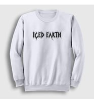 Presmono Unisex Siyah Logo Iced Earth Sweatshirt