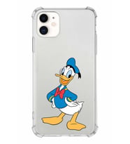 Apple iPhone 11 Uyumlu Köşe Korumalı Antişok  Kapak Donald Duck Tasarımlı Şeffaf  Kılıf