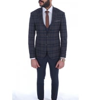 kombinli slimfit  Yelekli Takım Elbise (Lacivert)