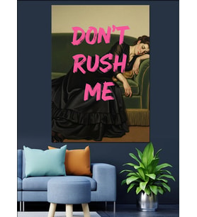 "Don'T Rush Me" Retro Kadın Dekoratif Kanvas - Mdf Ahşap Tablo