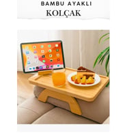 Koltuk Kenarı Tepsisi, Bambu Koltuk Yanı Sehpası 24x33 cm