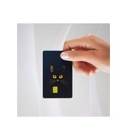 Siyah Arka planlı Kedi Kredi/banka Kartı Kaplama Sticker tekli