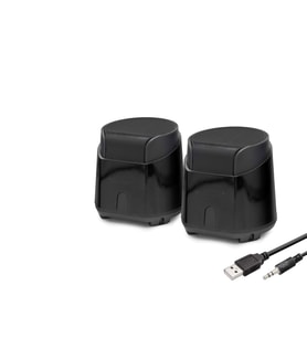 Masaüstü Hoparlör 1+1 USB + 3.5mm - Siyah HD6024