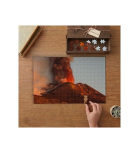 Etna Yanardağ Patlaması Tasarımı 240 parça Ahşap Puzzle Ahşap Kutuda MP08503
