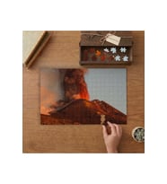 Etna Yanardağ Patlaması Tasarımı 240 parça Ahşap Puzzle Ahşap Kutuda MP08503