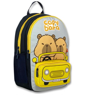 Capybara (Sarı - Siyah) Unisex Capybara Seyahatte İlkokul Okul Sırt Çantası - 6218