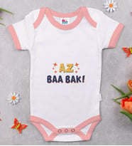 BK Kids Az Baa Bak Tasarımlı Pembe Bebek Body Zıbın-1