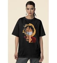 Tasarım Monkey D. Luffy Baskılı Unisex Oversize Anime Dizi Karakter Tişört