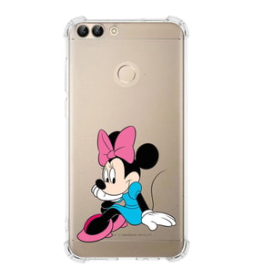 Huawei P Smart  Köşe Korumalı Antişok Kapak Minnie Mouse Tasarımlı Şeffaf  Kılıf