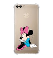 Huawei P Smart  Köşe Korumalı Antişok Kapak Minnie Mouse Tasarımlı Şeffaf  Kılıf