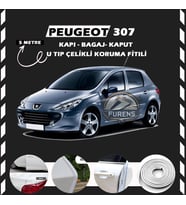 Peugeot 307 Oto Araç Kapı Koruma Fitili 5metre Parlak Beyaz Renk