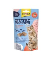 GimCat Nutripockets Somon Balıklı Kedi Ödül Maması 60 Gr (Krem)
