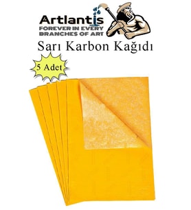 Sarı Karbon Kağıdı A4 5 Adet 21x29,7 cm Kopya Kağıdı Transfer Kağıdı Renkli Karbon Kağıdı