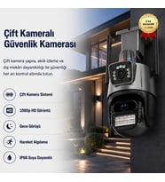 Güvenlik Kamerası Çift Kameralı 8MP IP66 Su Geçirmez Dış Mekan Uyumlu Alarmlı Telefon Uygulamalı
