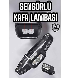 Kafa Lambası Kamp Lambası Sensörlü Şarjlı Ayarlanabilir