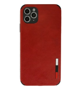 Newface Apple iPhone 11 Pro Max Kılıf Loop Deri Silikon - Kırmızı