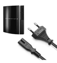 PS3 Güç Kablosu Playstation 3 Uyumlu Güç Kablosu Power 2 pin Kablo (Siyah)