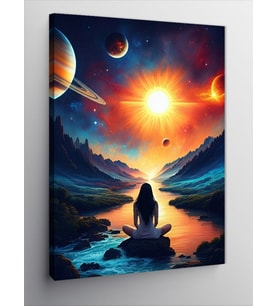 Kanvas Tablo Gün Doğumunda Meditasyon