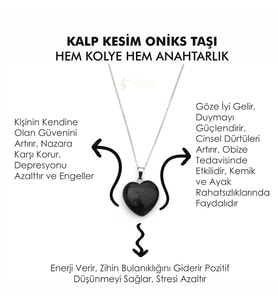 Doğal Taş Oniks (Onix) TAŞI Kalp Kesim İster Kolye İster Anahtarlık