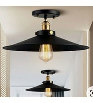MYLİGHTS RUSTİK  40 CM METAL PLOFONYER AVİZE TEK FİYATIDIR (Siyah)