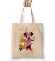 Mini Fare Minnie Mouse 5 Beş Yaş Hediyesi Bez Çanta Uzun Saplı