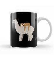 Sloth Riding Llama Adorable Lama & Sleepy Sloth Kupa Bardak Porselen