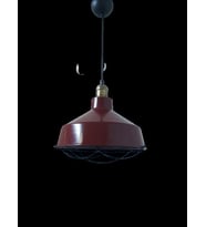 Retro Metal Bordo Eskitme Duylu Kafesli Ruktik Tekli Sarkıt Kafe Mutfak Aydınlatma Çap:30 cm