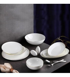 Aryıldız AR34002 Bone Porselen 54 Parça Yemek Takımı Gold 
