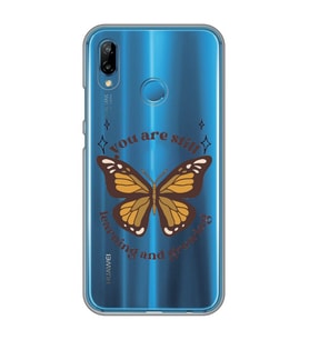 Huawei P20 Lite Uyumlu Kelebek Desenli Şeffaf Telefon Kılıfı