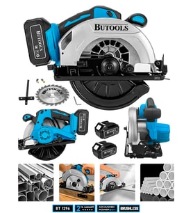 BUTOOLS 21 V Platinum Akülü Çelik Şanzuman Şarjlı Ahşap Sunta Ağaç Kesme Makinası Daire Testere