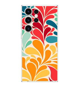 PrintiFy Samsung Galaxy S23 Ultra ile Uyumlu 1mm Slim Fit Retro Colors 5 Baskılı Şeffaf  Kılıf